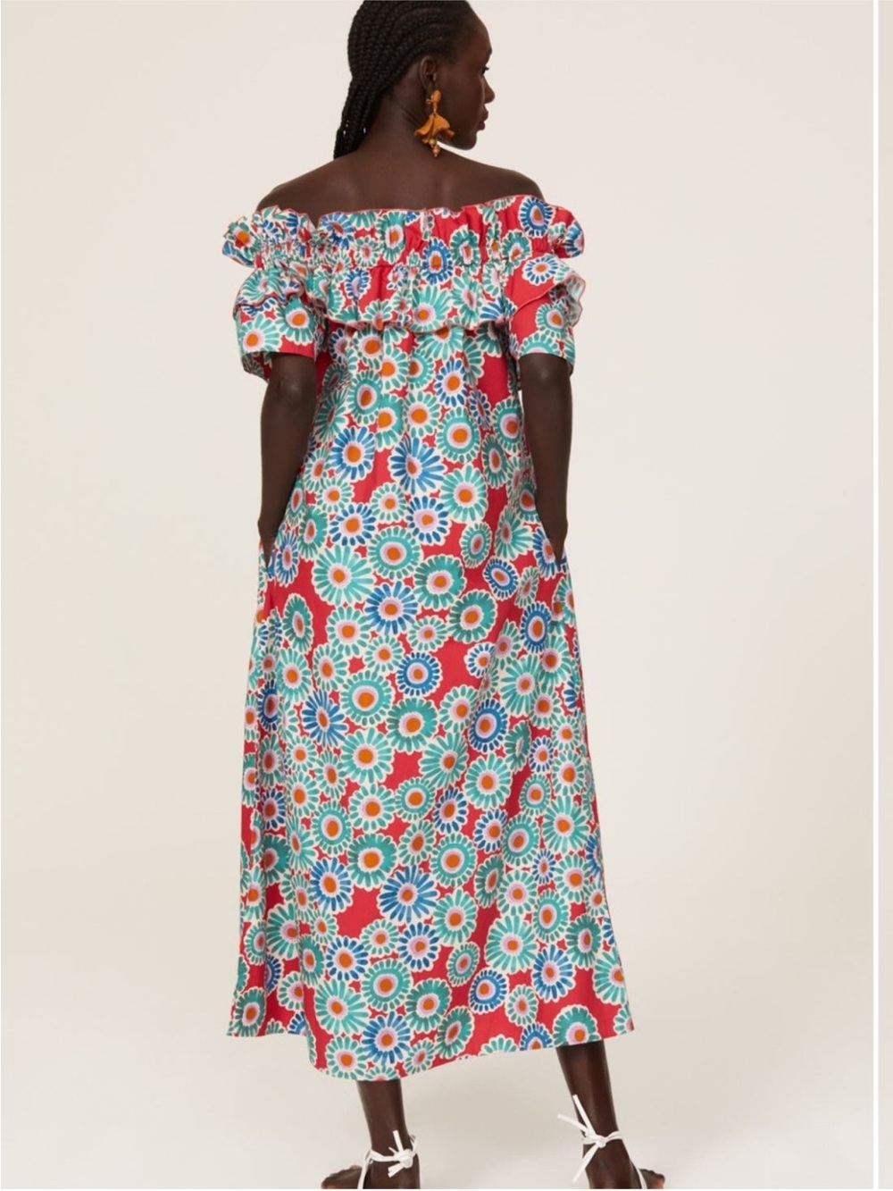 La DoubleJ Breakfast Crazy Daisy Maxi Dress Size M - Picture 2 of 10
